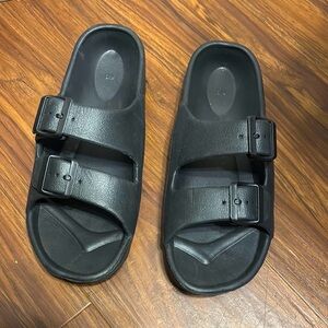 Black Double Strap Sandals